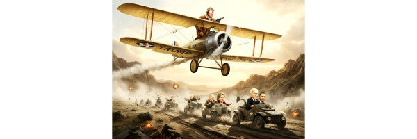 TRUMP TRACKS DOWN OBAMA AND BIDEN IN HIS  BEAUTIFUL WAR-PLANE