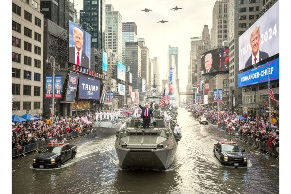 TRUMP INVADES NEW YORK WITH A NAVY PARADE