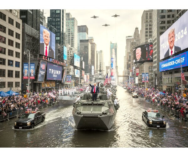 TRUMP INVADES NEW YORK WITH A NAVY PARADE