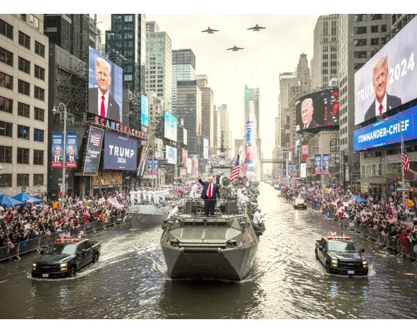 TRUMP INVADES NEW YORK WITH A NAVY PARADE