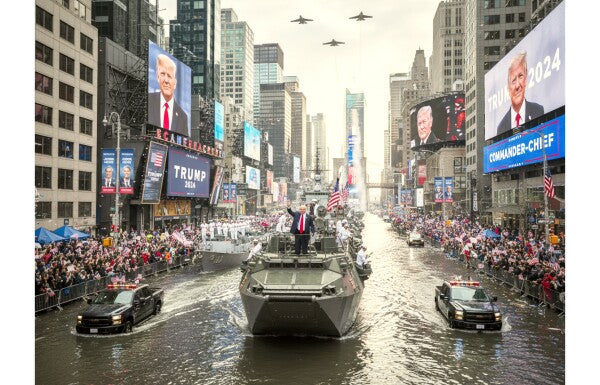 TRUMP INVADES NEW YORK WITH A NAVY PARADE