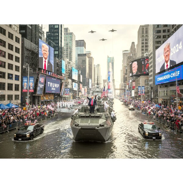 TRUMP INVADES NEW YORK WITH A NAVY PARADE