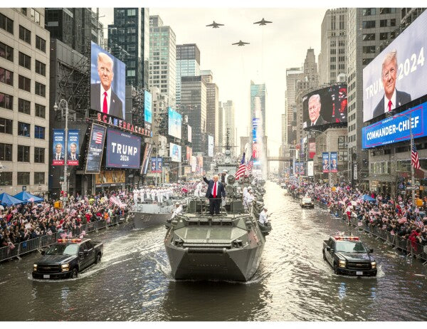TRUMP INVADES NEW YORK WITH A NAVY PARADE