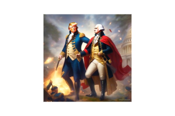 TRUMP MEETS GEORGE WASHINGTON -- ONE -- Posters/Wall Art