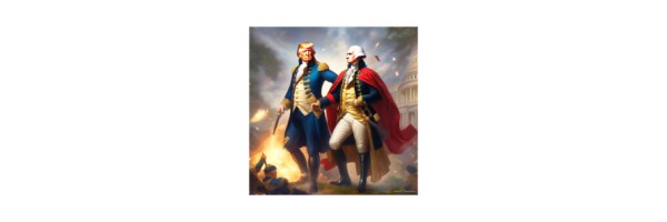 TRUMP MEETS GEORGE WASHINGTON -- ONE -- Posters/Wall Art