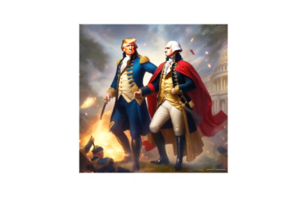 TRUMP MEETS GEORGE WASHINGTON -- ONE -- Posters/Wall Art