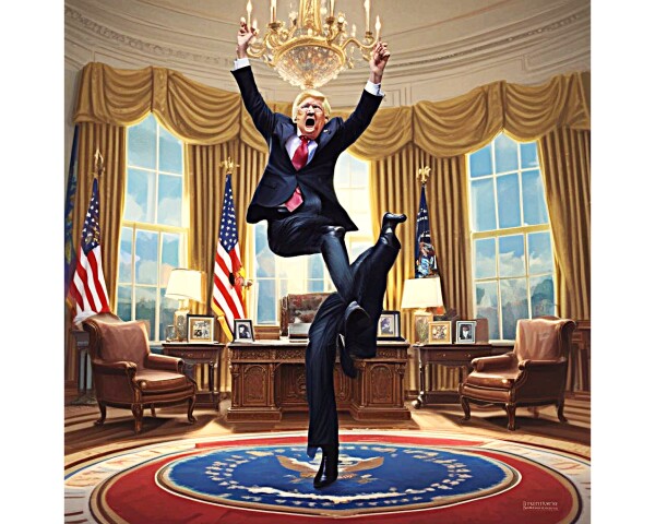 TRUMP RECEIVES NEWS THAT BIDEN AND OBAMA HAVE BEEN ARRESTED -- ONE -- Poster/Wall Art