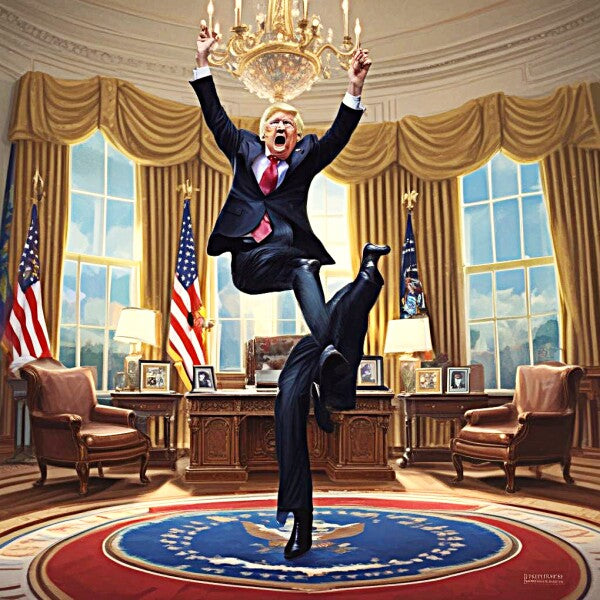 TRUMP RECEIVES NEWS THAT BIDEN AND OBAMA HAVE BEEN ARRESTED -- ONE -- Poster/Wall Art