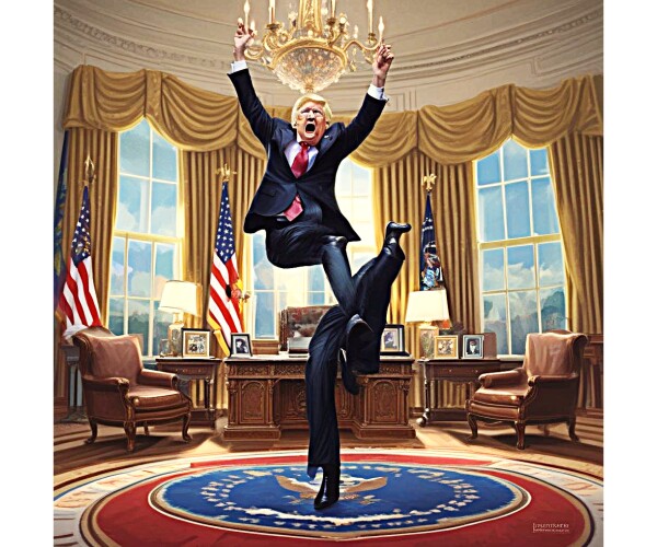 TRUMP RECEIVES NEWS THAT BIDEN AND OBAMA HAVE BEEN ARRESTED -- ONE -- Poster/Wall Art