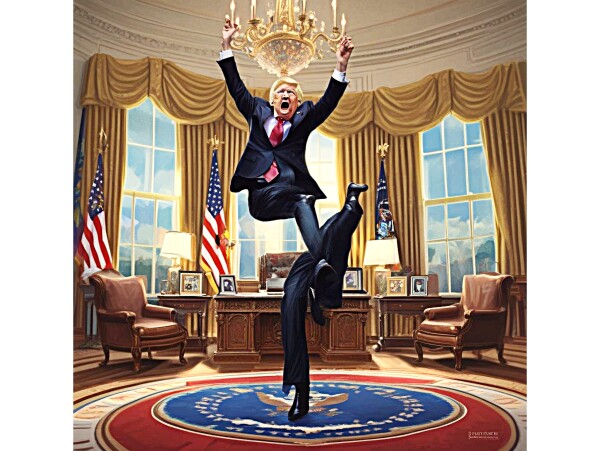 TRUMP RECEIVES NEWS THAT BIDEN AND OBAMA HAVE BEEN ARRESTED -- ONE -- Poster/Wall Art