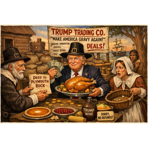 Trump Swindling The Pilgrims--Posters/Wall Art--One