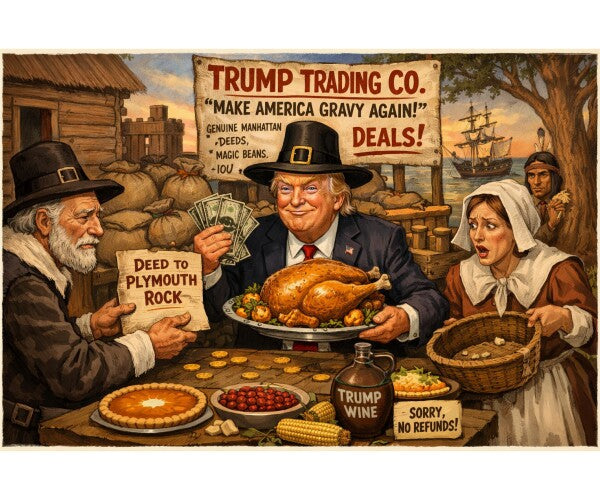 Trump Swindling The Pilgrims--Posters/Wall Art--One