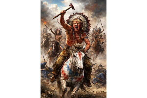 WALL ART ONE--TRUMP ON HORSE BACK ATTACKING U. S. CALVARY--Poster/Wall Art--One