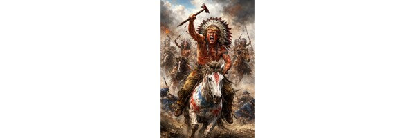 WALL ART ONE--TRUMP ON HORSE BACK ATTACKING U. S. CALVARY--Poster/Wall Art--One