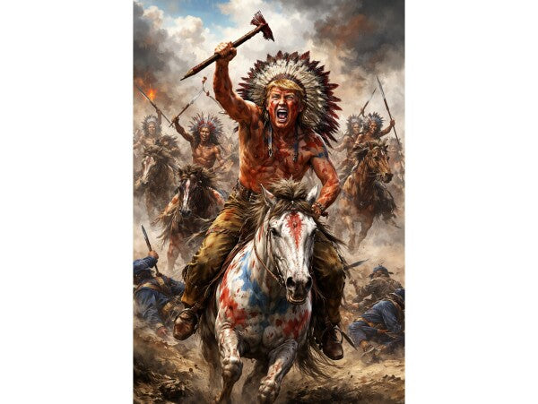 WALL ART ONE--TRUMP ON HORSE BACK ATTACKING U. S. CALVARY--Poster/Wall Art--One