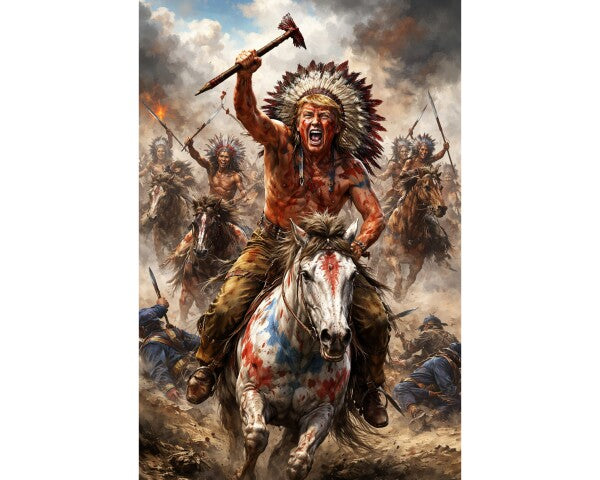 WALL ART ONE--TRUMP ON HORSE BACK ATTACKING U. S. CALVARY--Poster/Wall Art--One