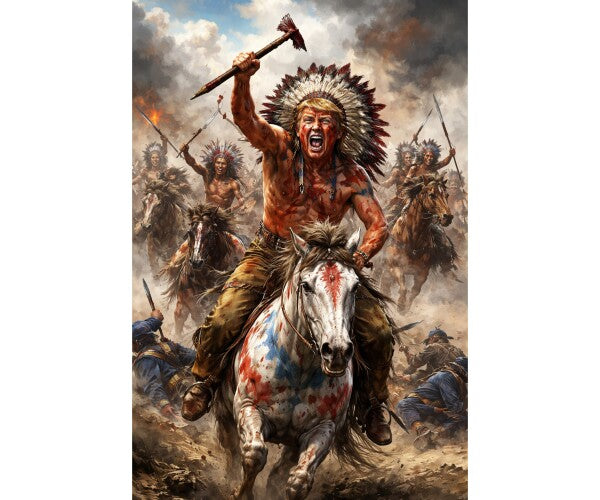 WALL ART ONE--TRUMP ON HORSE BACK ATTACKING U. S. CALVARY--Poster/Wall Art--One