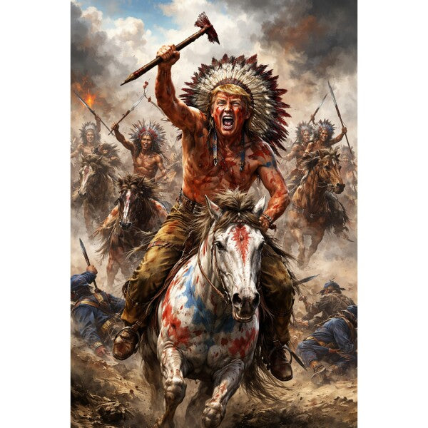 WALL ART ONE--TRUMP ON HORSE BACK ATTACKING U. S. CALVARY--Poster/Wall Art--One