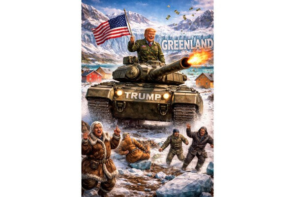 WALL ART--TRUMP INVADES GREENLAND