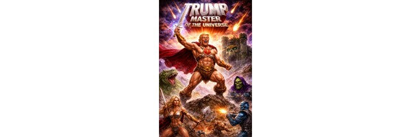 WALL ART--TRUMP AS THE MASTER OF THE UNIIVERSE--ONE