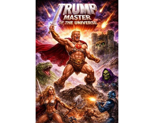 WALL ART--TRUMP AS THE MASTER OF THE UNIIVERSE--ONE