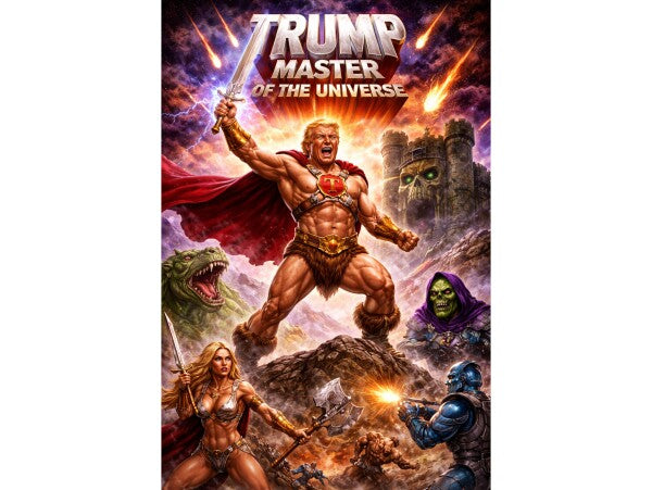 WALL ART--TRUMP AS THE MASTER OF THE UNIIVERSE--ONE