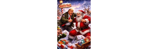 WALL ART/POSTERS--TRUMP MEETS SANTA CLAUS--ONE