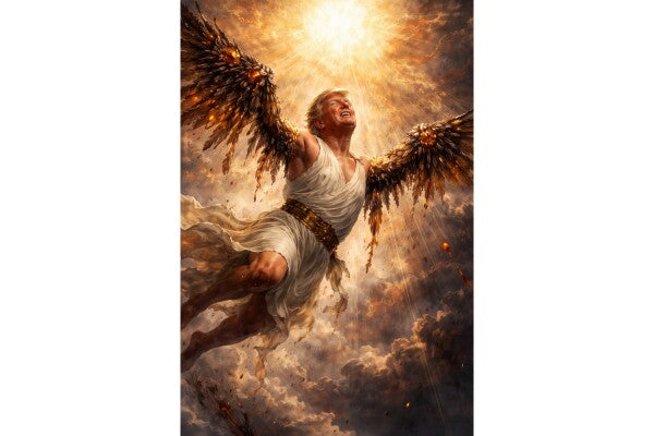 WALL ART/POSTERS--TRUMP AS ICARUS--WITH MELTING WINGS--ONE