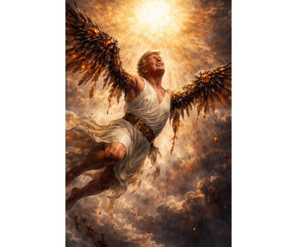 WALL ART/POSTERS--TRUMP AS ICARUS--WITH MELTING WINGS--ONE