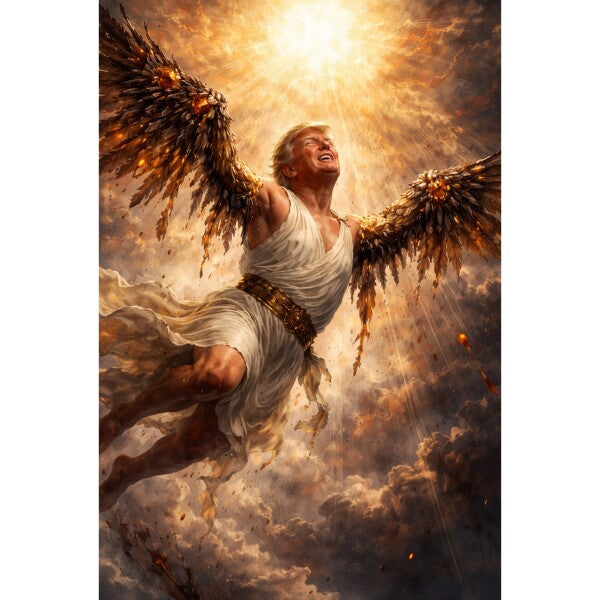WALL ART/POSTERS--TRUMP AS ICARUS--WITH MELTING WINGS--ONE