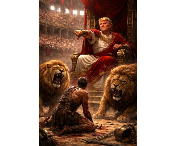 WALL ART/POSTERS--TRUMP AS CEASAR IN ROMAN COLISEUM --ONE