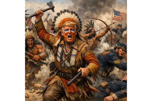 WALL ART/POSTERS--TRUMP LEADS INDIANS AGAINST U. S. CALVERY