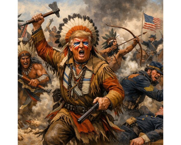 WALL ART/POSTERS--TRUMP LEADS INDIANS AGAINST U. S. CALVERY