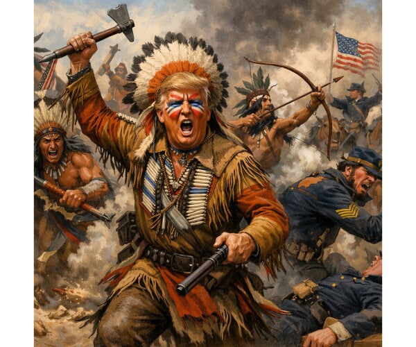 WALL ART/POSTERS--TRUMP LEADS INDIANS AGAINST U. S. CALVERY