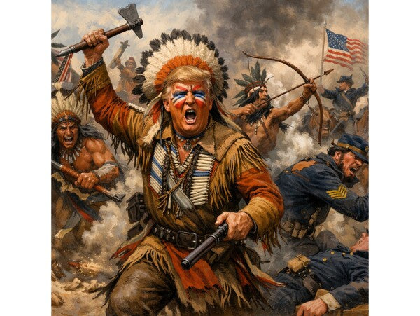 WALL ART/POSTERS--TRUMP LEADS INDIANS AGAINST U. S. CALVERY