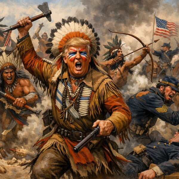 WALL ART/POSTERS--TRUMP LEADS INDIANS AGAINST U. S. CALVERY