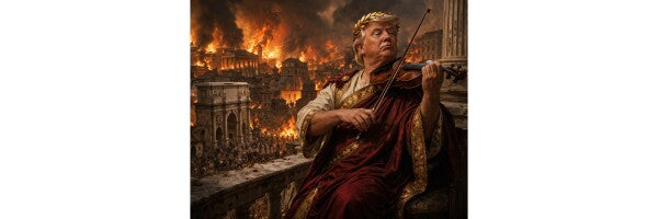 WALL ART/POSTERS--TRUMP PLAYS MUSIC AS THE WORLD BURNS--ONE