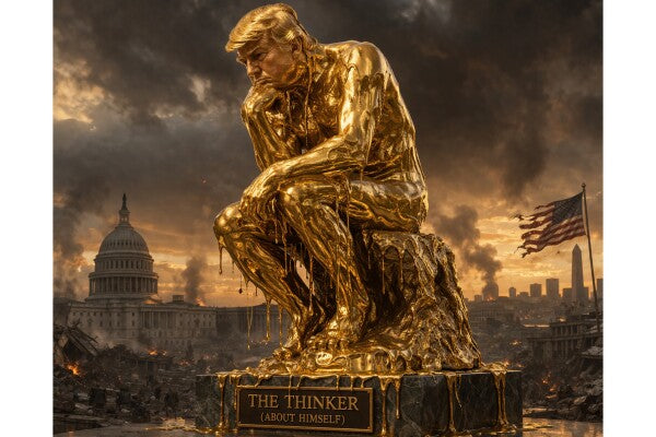 WALL ART/POSTERS--TRUMP AS THE THINKER--ONE