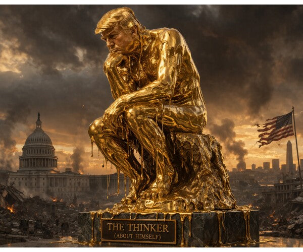 WALL ART/POSTERS--TRUMP AS THE THINKER--ONE
