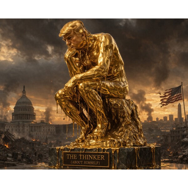WALL ART/POSTERS--TRUMP AS THE THINKER--ONE