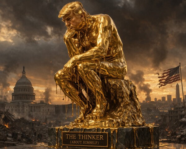 WALL ART/POSTERS--TRUMP AS THE THINKER--ONE