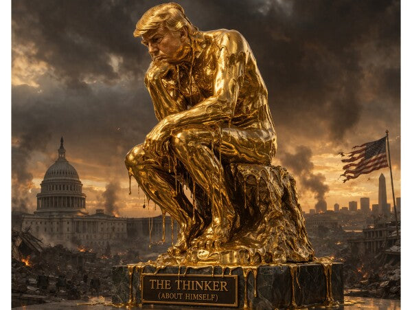 WALL ART/POSTERS--TRUMP AS THE THINKER--ONE