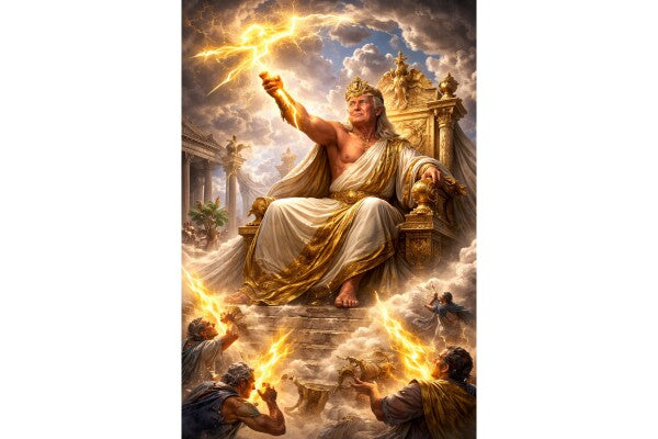 WALL ART/POSTERS--TRUMP ON HIS GOLDEN THRONE--ONE