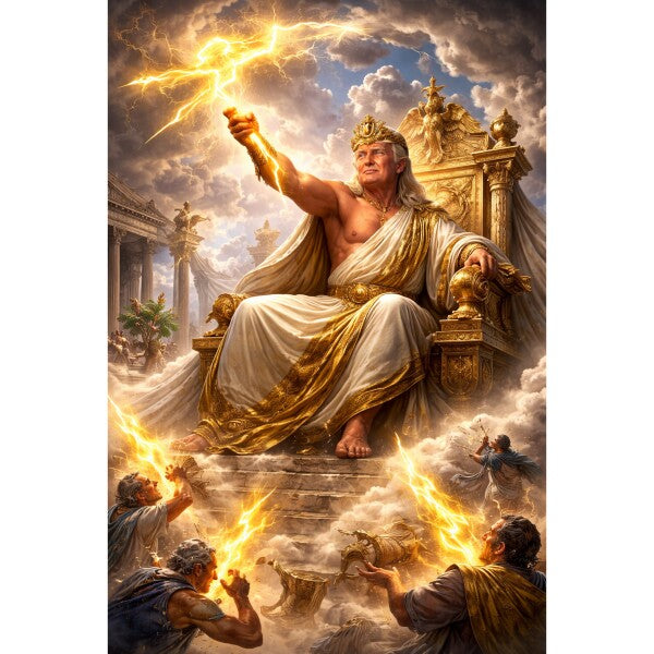 WALL ART/POSTERS--TRUMP ON HIS GOLDEN THRONE--ONE