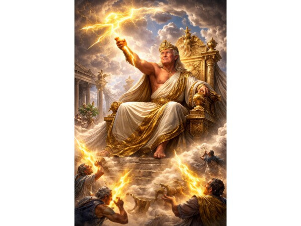 WALL ART/POSTERS--TRUMP ON HIS GOLDEN THRONE--ONE