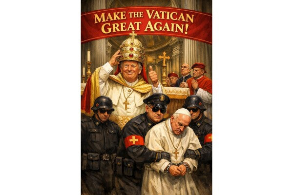 WALL ART/POSTERS--TRUMP MEETS THE POPE--ONE