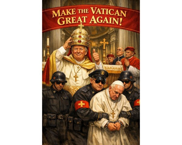 WALL ART/POSTERS--TRUMP MEETS THE POPE--ONE