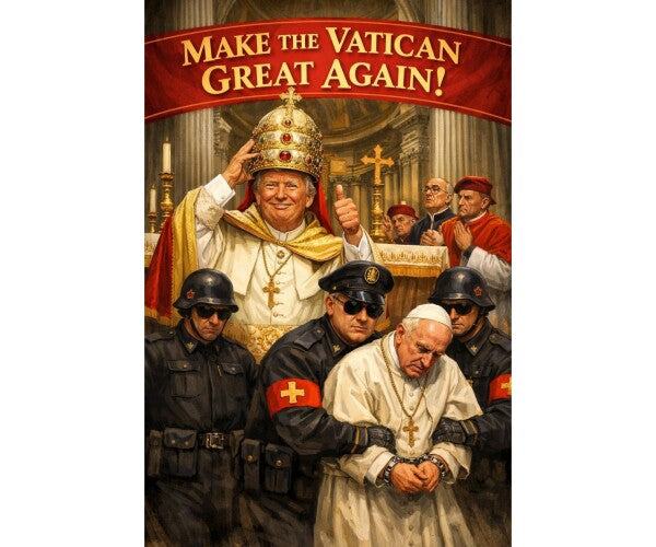 WALL ART/POSTERS--TRUMP MEETS THE POPE--ONE