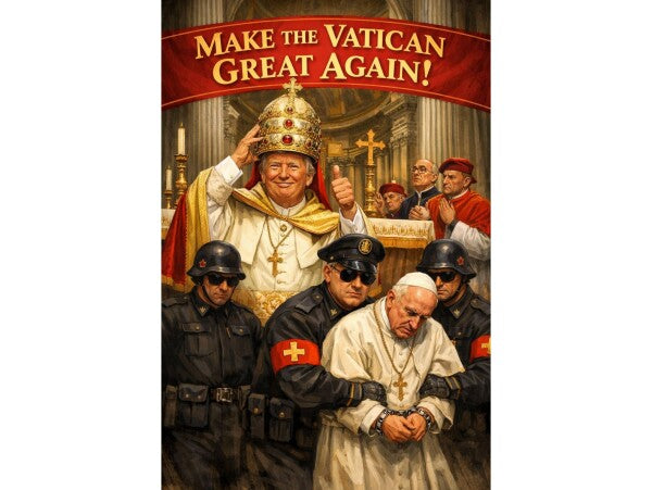 WALL ART/POSTERS--TRUMP MEETS THE POPE--ONE