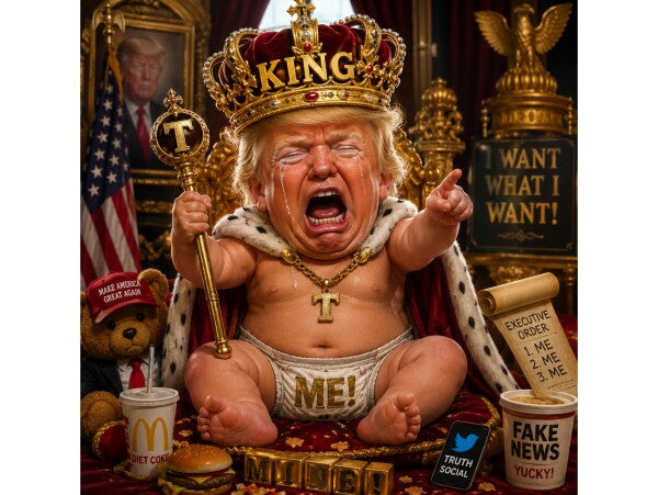 WALL ART/POSTERS--TRUMP AS THE BABY KING--ONE